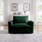 Canapé simple profond en velours côtelé de 130 cm TUYOHW avec oreiller de soutien lombaire pour salon, bureau, appartement
