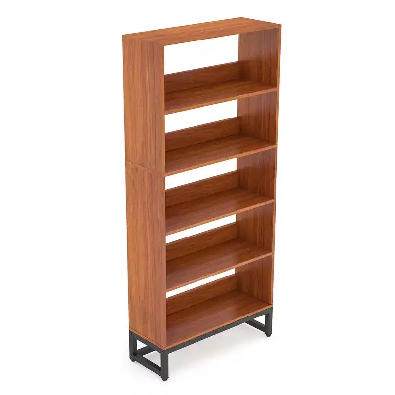 MAYEERTY Étagère bibliothèque haute à 5 niveaux avec lumières LED contrôlées par application, bibliothèque en bois profond de 180 cm de hauteur