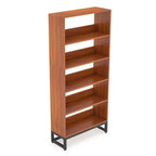 MAYEERTY Étagère bibliothèque haute à 5 niveaux avec lumières LED contrôlées par application, bibliothèque en bois profond de 180 cm de hauteur
