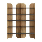 MAYEERTY Étagère de style ferme à 5 niveaux, bibliothèque à double largeur de 180 cm de hauteur avec rangement ouvert