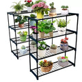 4 Tier Plant Greenhouse Shelves 2 Pack,Metal Plant Stand Display Rack, Portable Rustproof for Indoor Outdoor Use, Balcony Garden