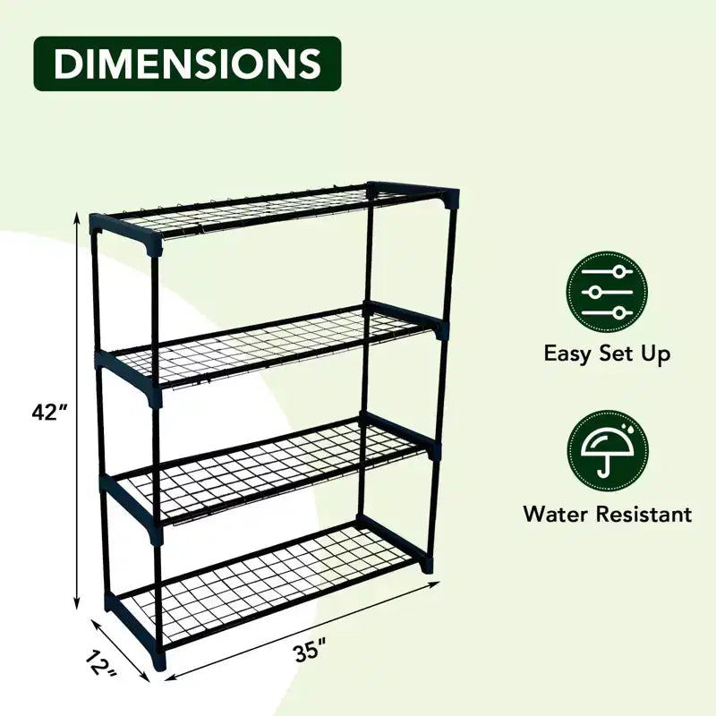 Étagères de serre pour plantes à 4 niveaux, lot de 2, support de présentation en métal, portable, antirouille pour usage intérieur et extérieur, balcon, jardin