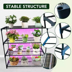 Étagères de serre pour plantes à 4 niveaux, lot de 2, support de présentation en métal, portable, antirouille pour usage intérieur et extérieur, balcon, jardin