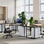 Acekool Caisson de bureau mobile 3 tiroirs avec serrure, meuble de classement sous bureau, organisateur de rangement en bois