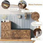 Meuble à chaussures de ferme avec banc et 4 tiroirs basculants, Armoire à chaussures avec banc et coussin confortable, Organisateur de chaussures d'entrée avec rangement