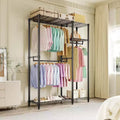 COZONY Heavy Duty Clothes Rack - Freestanding Closet Organizer w/ 4 Rods & Adjustable Shelves