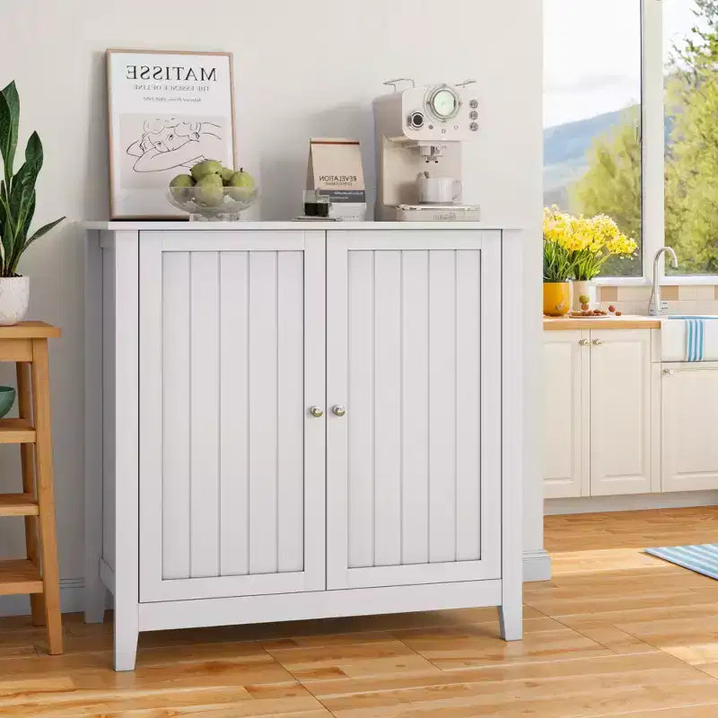 Meuble de Rangement au Sol, 2 Portes, Organiseur Moderne Autonome, Meuble d'Angle pour Salon, Couloir, Meuble de Maison
