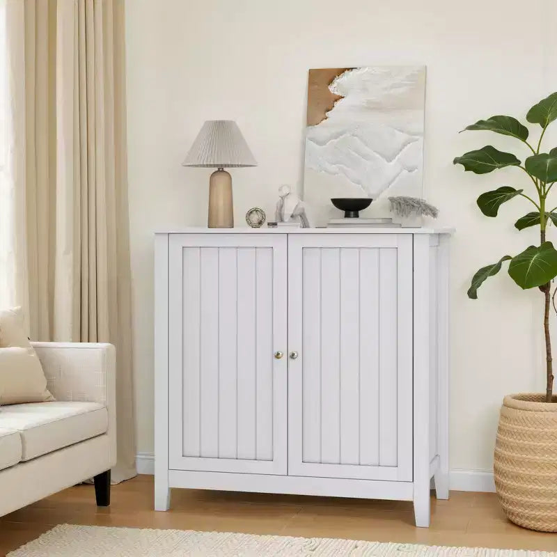 Meuble de Rangement au Sol, 2 Portes, Organiseur Moderne Autonome, Meuble d'Angle pour Salon, Couloir, Meuble de Maison