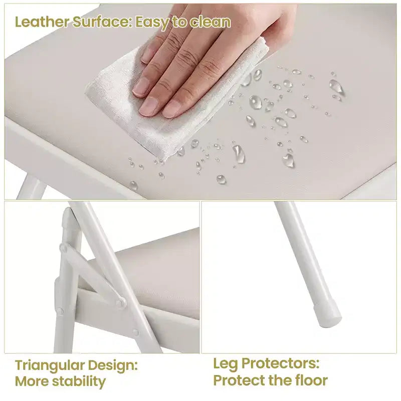 COZONY Lot de 4/8 chaises pliantes en métal rembourrées en PU, capacité de 158 kg