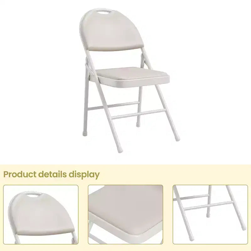 COZONY Lot de 4/8 chaises pliantes en métal rembourrées en PU, capacité de 158 kg