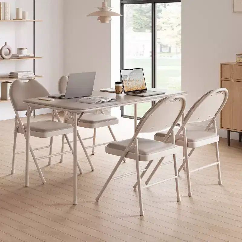 COZONY Lot de 4/8 chaises pliantes en métal rembourrées en PU, capacité de 158 kg
