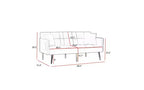 TUYOHW Canapé-lit futon en velours de 175,8 cm avec 2 porte-gobelets cachés et 2 oreillers pour salon, bureau, appartement, blanc