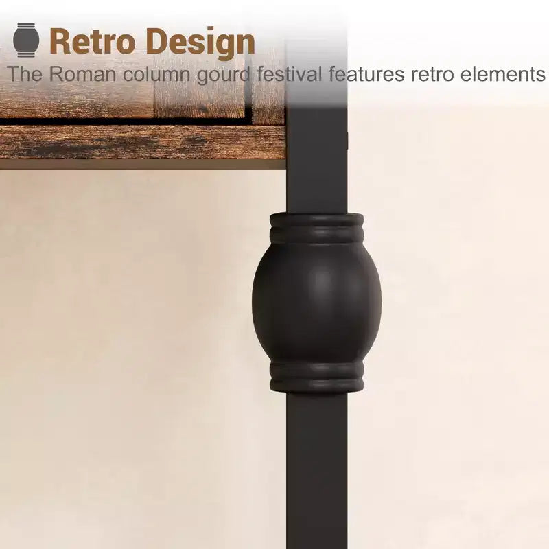 Lot de 2 tables de chevet industrielles avec tiroir et étagère, tables d'appoint à cadre métallique avec plateau en bois, tables d'appoint peu encombrantes pour salon, chambre à coucher