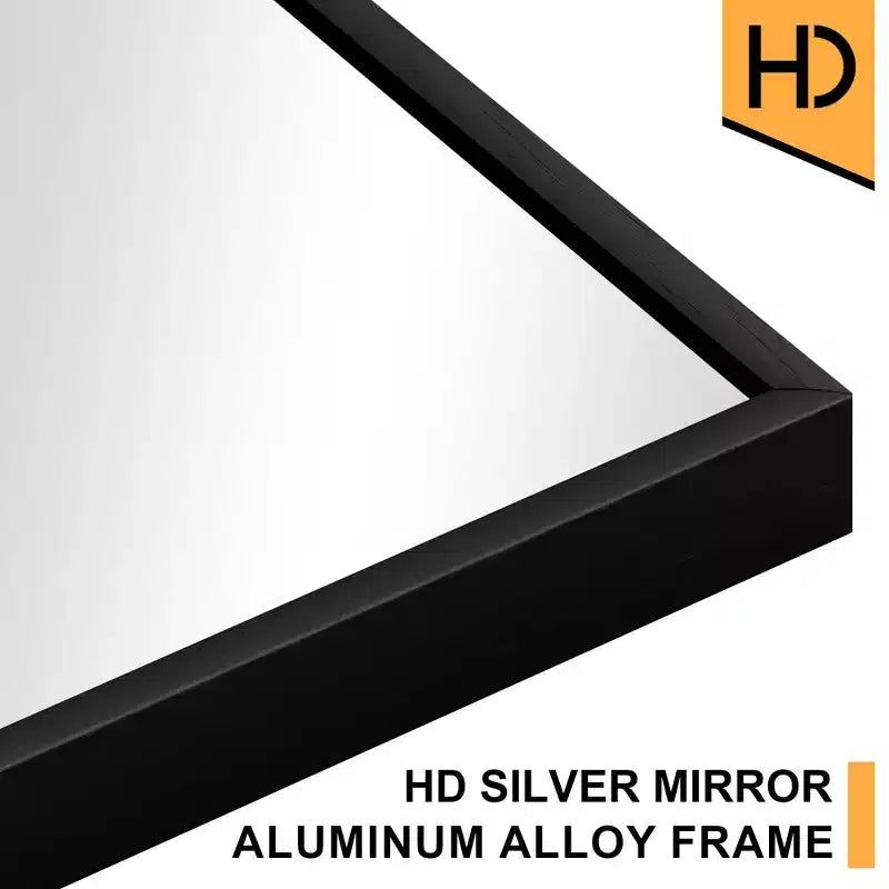 Miroir Rectangulaire Mural ou sur Pied Noir 71 x 31 po avec Support