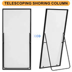 Miroir Rectangulaire Mural ou sur Pied Noir 71 x 31 po avec Support