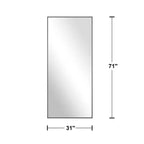 Miroir Rectangulaire Mural ou sur Pied Noir 71 x 31 po avec Support