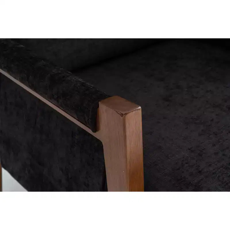 Fauteuil d'appoint moderne du milieu du siècle TUYOHW avec fauteuil de salon en bois rembourré en chenille avec accoudoir Fauteuils simples pour le salon, la chambre