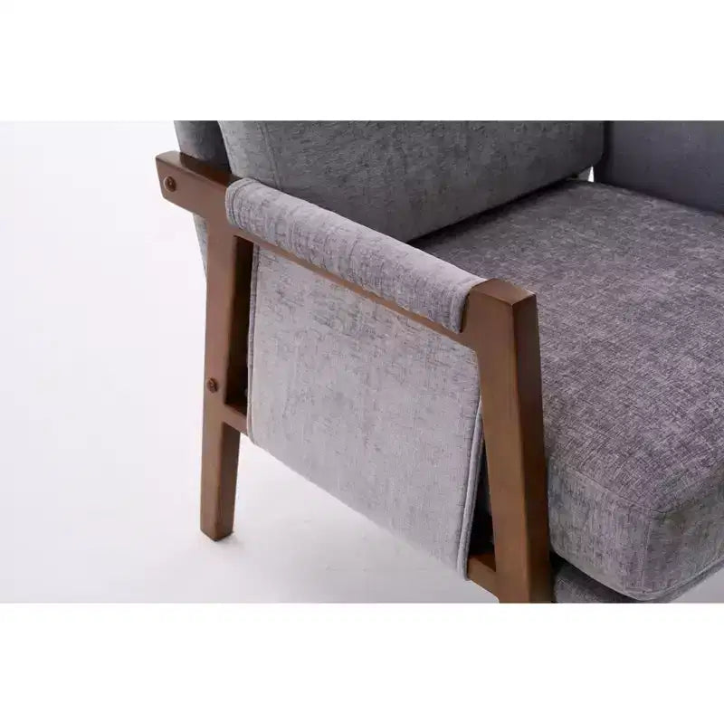 Fauteuil d'appoint moderne du milieu du siècle TUYOHW avec fauteuil de salon en bois rembourré en chenille avec accoudoir Fauteuils simples pour le salon, la chambre
