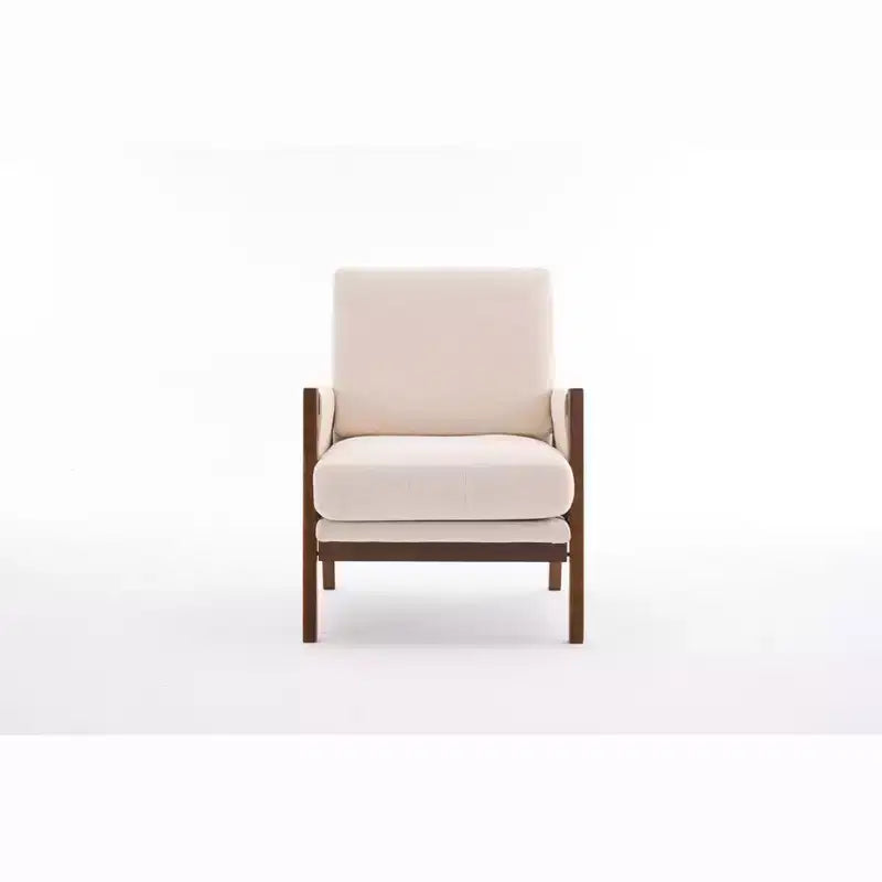Fauteuil d'appoint moderne du milieu du siècle TUYOHW avec fauteuil de salon en bois rembourré en chenille avec accoudoir Fauteuils simples pour le salon, la chambre