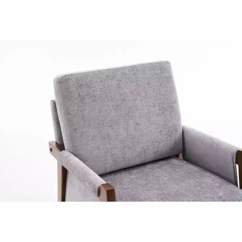 Fauteuil d'appoint moderne du milieu du siècle TUYOHW avec fauteuil de salon en bois rembourré en chenille avec accoudoir Fauteuils simples pour le salon, la chambre
