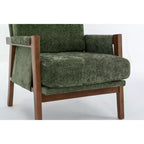 Fauteuil d'appoint moderne du milieu du siècle TUYOHW avec fauteuil de salon en bois rembourré en chenille avec accoudoir Fauteuils simples pour le salon, la chambre