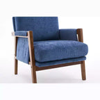 Fauteuil d'appoint moderne du milieu du siècle TUYOHW avec fauteuil de salon en bois rembourré en chenille avec accoudoir Fauteuils simples pour le salon, la chambre