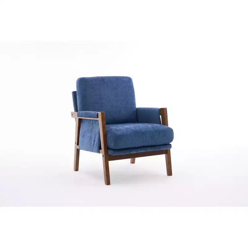 Fauteuil d'appoint moderne du milieu du siècle TUYOHW avec fauteuil de salon en bois rembourré en chenille avec accoudoir Fauteuils simples pour le salon, la chambre