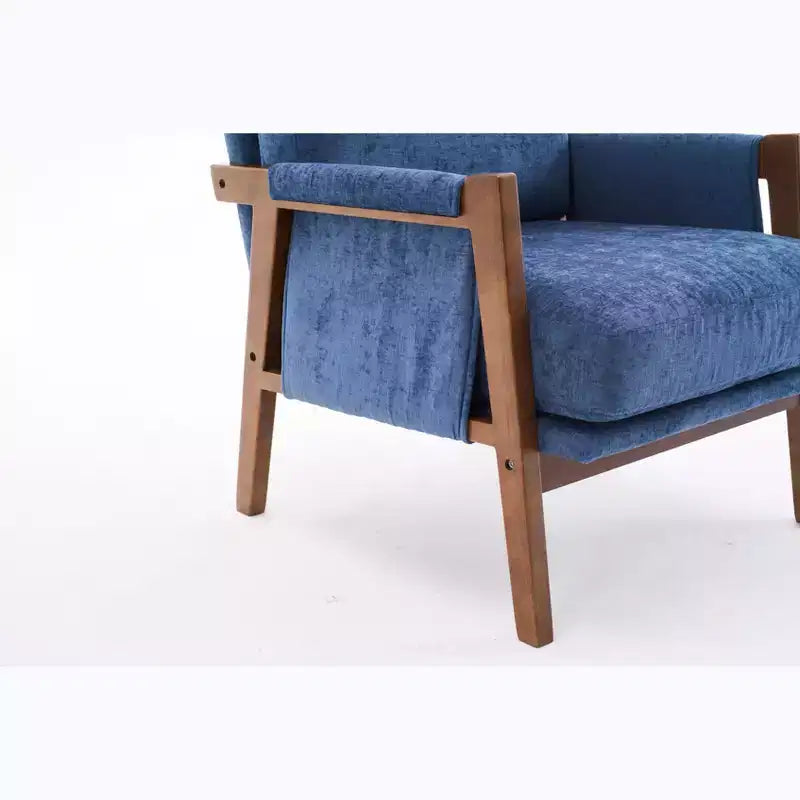 Fauteuil d'appoint moderne du milieu du siècle TUYOHW avec fauteuil de salon en bois rembourré en chenille avec accoudoir Fauteuils simples pour le salon, la chambre