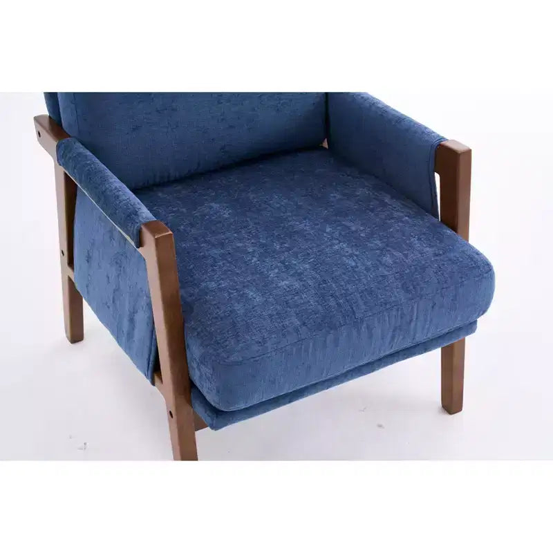 Fauteuil d'appoint moderne du milieu du siècle TUYOHW avec fauteuil de salon en bois rembourré en chenille avec accoudoir Fauteuils simples pour le salon, la chambre