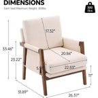 Fauteuil d'appoint moderne du milieu du siècle TUYOHW avec fauteuil de salon en bois rembourré en chenille avec accoudoir Fauteuils simples pour le salon, la chambre