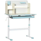 TUYOHW Bureau en bois pour enfants, bureau d'écriture pour enfants avec hauteur réglable et plateau inclinable, étagère de rangement et tiroir, table scolaire pour étudiants de 3 à 12 ans