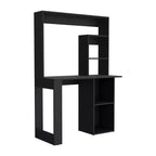 TUYOHW 38.8 Bureau d'ordinateur, bureau avec huche et 5 étagères de rangement, grand plateau de travail, poste de travail moderne pour ordinateur portable, bureau, chambre à coucher, étude