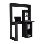 TUYOHW 38.8 Bureau d'ordinateur, bureau avec huche et 5 étagères de rangement, grand plateau de travail, poste de travail moderne pour ordinateur portable, bureau, chambre à coucher, étude