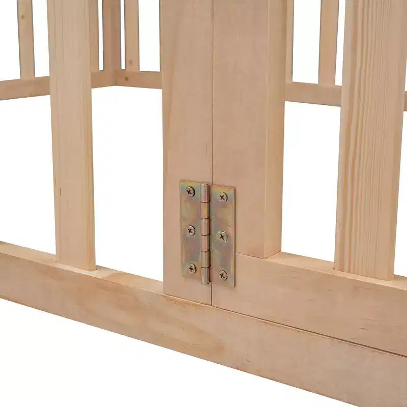 Cadre de lit en bois pleine grandeur Luxystar avec clôture et porte