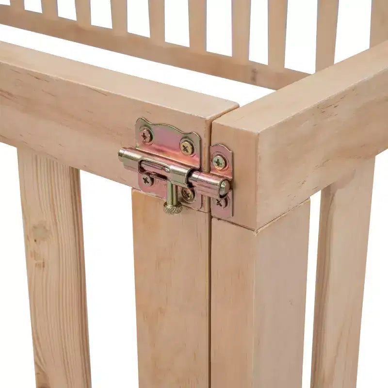 Cadre de lit en bois pleine grandeur Luxystar avec clôture et porte