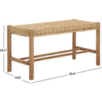 Banc Enrique avec cannage en rotin - BCH6500 - Beige - Safavieh