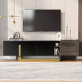 JVNOXK 66.7-inch Modern TV Stand with 1 Drawer and 2 Cabinets, Adjustable Shelves, Suitable for TVs 70 inches and under for Living Rooms, Black