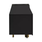 Meuble TV moderne JVNOXK de 170 cm avec 1 tiroir et 2 armoires, étagères réglables, convient aux téléviseurs de 70 pouces et moins pour les salons, Noir