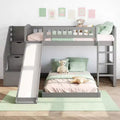 Luxystar Twin Over Twin Bunk Bed With 2 Drawers and Slide