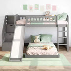 Luxystar Twin Over Twin Bunk Bed With 2 Drawers and Slide