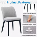 Lot de 2 chaises de salle à manger rembourrées - Assise et dossier rembourrés, pieds en bois, capacité de 136 kg, chaises pour salle à manger, cuisine, restaurant, café