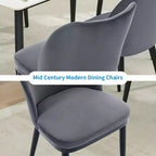 Lot de 2 chaises de salle à manger rembourrées - Assise et dossier rembourrés, pieds en bois, capacité de 136 kg, chaises pour salle à manger, cuisine, restaurant, café