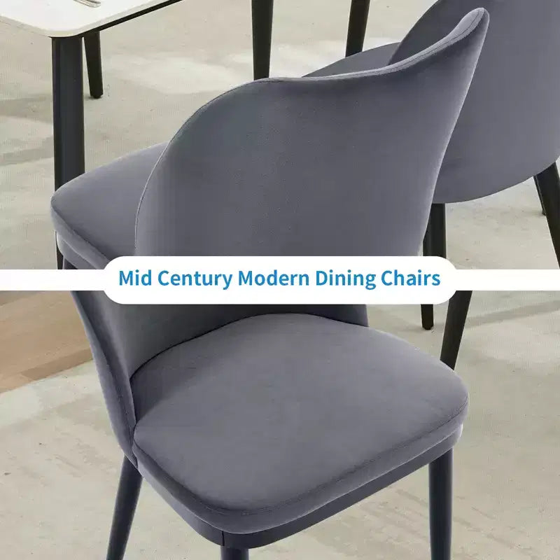 Lot de 2 chaises de salle à manger rembourrées - Assise et dossier rembourrés, pieds en bois, capacité de 136 kg, chaises pour salle à manger, cuisine, restaurant, café