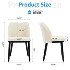 Lot de 2 chaises de salle à manger rembourrées - Assise et dossier rembourrés, pieds en bois, capacité de 136 kg, chaises pour salle à manger, cuisine, restaurant, café