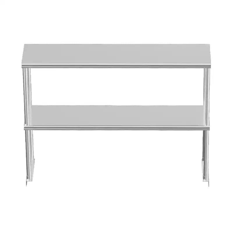Stainless Steel Double Overshelves, 48x12 Inch, Commercial Overshelves with Adjustable Under Shelf, Rust Resistant, for Prep Table Workbench