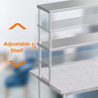 Doubles étagères supérieures en acier inoxydable, 48x12 pouces, étagères supérieures commerciales avec étagère inférieure réglable, résistantes à la rouille, pour table de préparation et établi