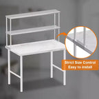 Doubles étagères supérieures en acier inoxydable, 48x12 pouces, étagères supérieures commerciales avec étagère inférieure réglable, résistantes à la rouille, pour table de préparation et établi
