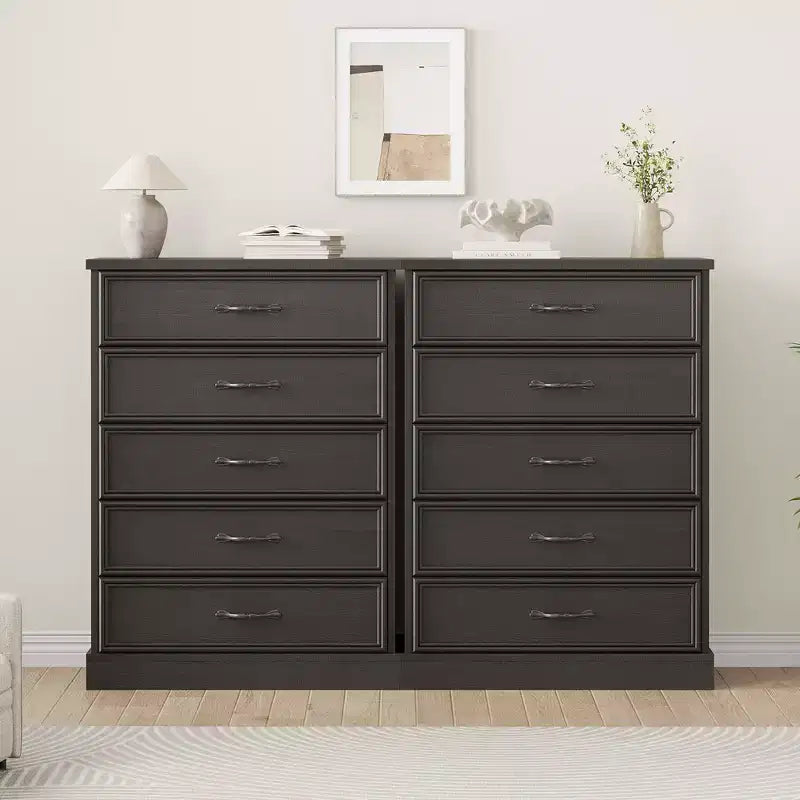 Commode à 5 tiroirs pour chambre à coucher, chiffonnier, meuble de rangement pour chambre à coucher, salon, couloir et bureau