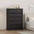 Commode à 5 tiroirs pour chambre à coucher, chiffonnier, meuble de rangement pour chambre à coucher, salon, couloir et bureau