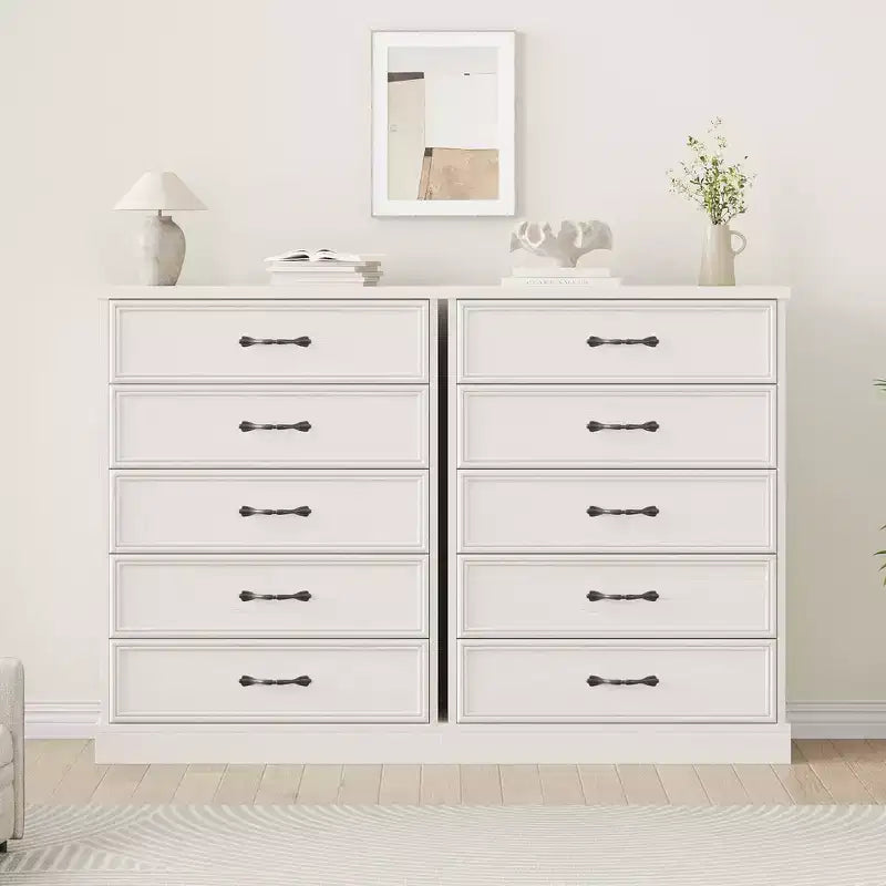 Commode à 5 tiroirs pour chambre à coucher, chiffonnier, meuble de rangement pour chambre à coucher, salon, couloir et bureau